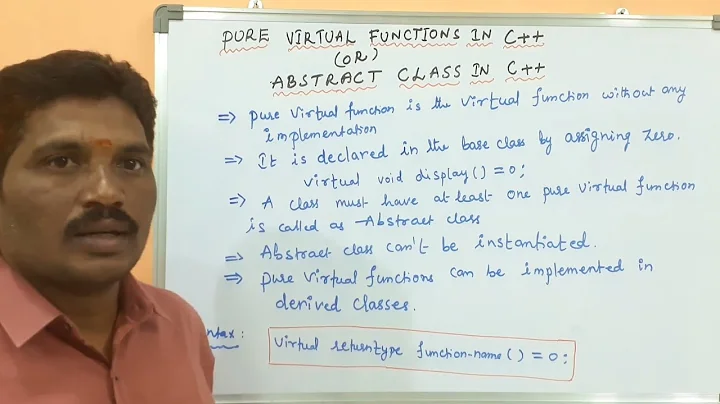 PURE VIRTUAL FUNCTIONS IN C ++ || ABSTRACT CLASS IN C++ WITH EXAMPLE