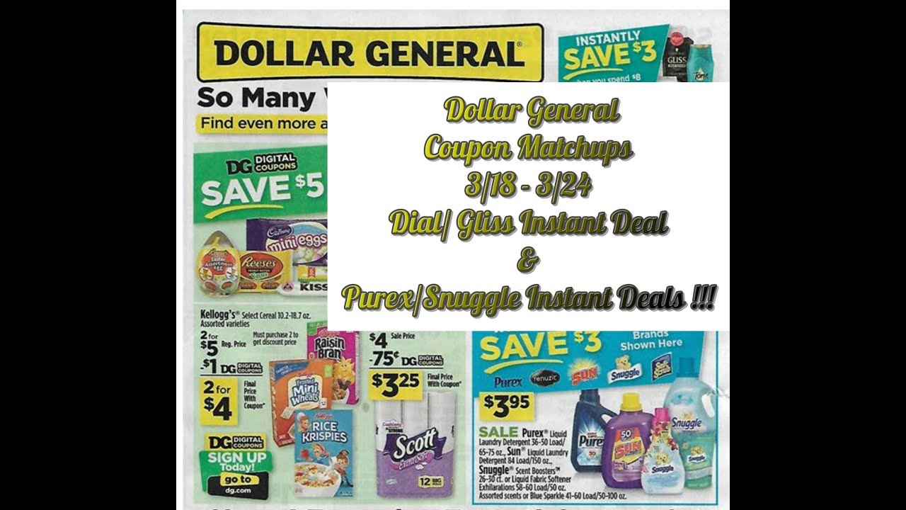 Dollar General Coupon Matchups 3/183/24 Dial/Gliss Instant & Purex