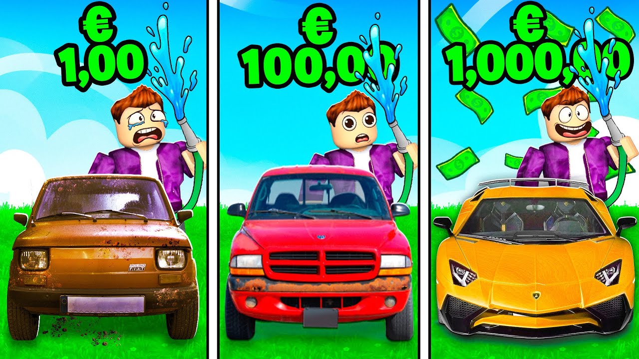 AUTO EVOLUTION 1€ VS 100€ VS 1000€ IN ROBLOX - YouTube