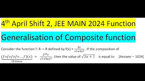 Consider the function f: R → R defined by f(x) = 2x/√(1+9x^2 ) . If the composition of (fofofofo…f