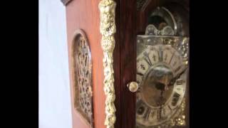 Warmink Dutch 8 Day Dark Oak Striking To Bell Bracket Clock With Moon Phase