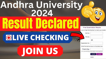 Andhra University 2024 Result (Declared) | Check Your Andhra University Score Card 2024 Here