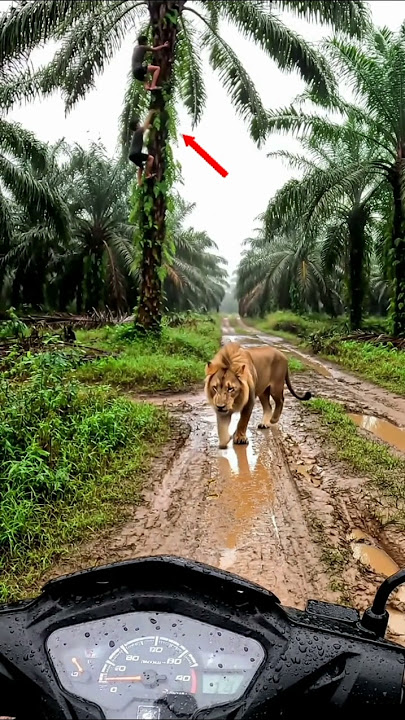 Chased by a lion #wildlife #shorts #jungle