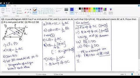 Class 9 Mid Point Theorem Ex 12A Home work Solution (part 1 of 2)