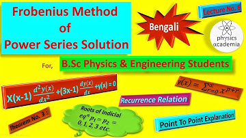 Power Series Solution of The D.E # Theorem .3 # Roots of the Indicial Eq # Recurrence Relation # L-6