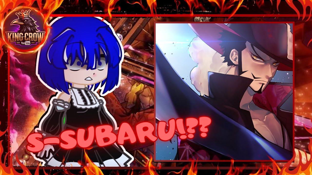 Re:Zero React To Natsuki Subaru As Dracule Mihawk  🏴‍☠️🦅 (One Piece) 
