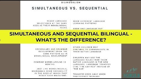 simultaneous and sequential bilinguals - differences