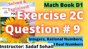 Exercise 2C | Question  # 9 | Chapter # 2 | Book D1 - New Syllabus Mathematics
