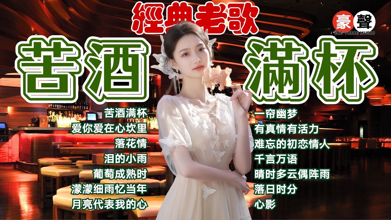 【經典老歌】苦酒滿杯丨愛你愛在心坎裡丨落花情丨淚的小雨丨葡萄成熟時丨濛濛細雨憶當年丨月亮代表我的心丨一簾幽夢丨有真情有活力 Mandarin Oldies (歌詞版)