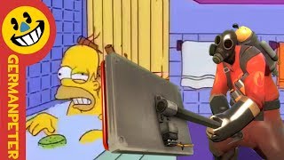 Homer gets hit by a chair but it's Team Fortress 2