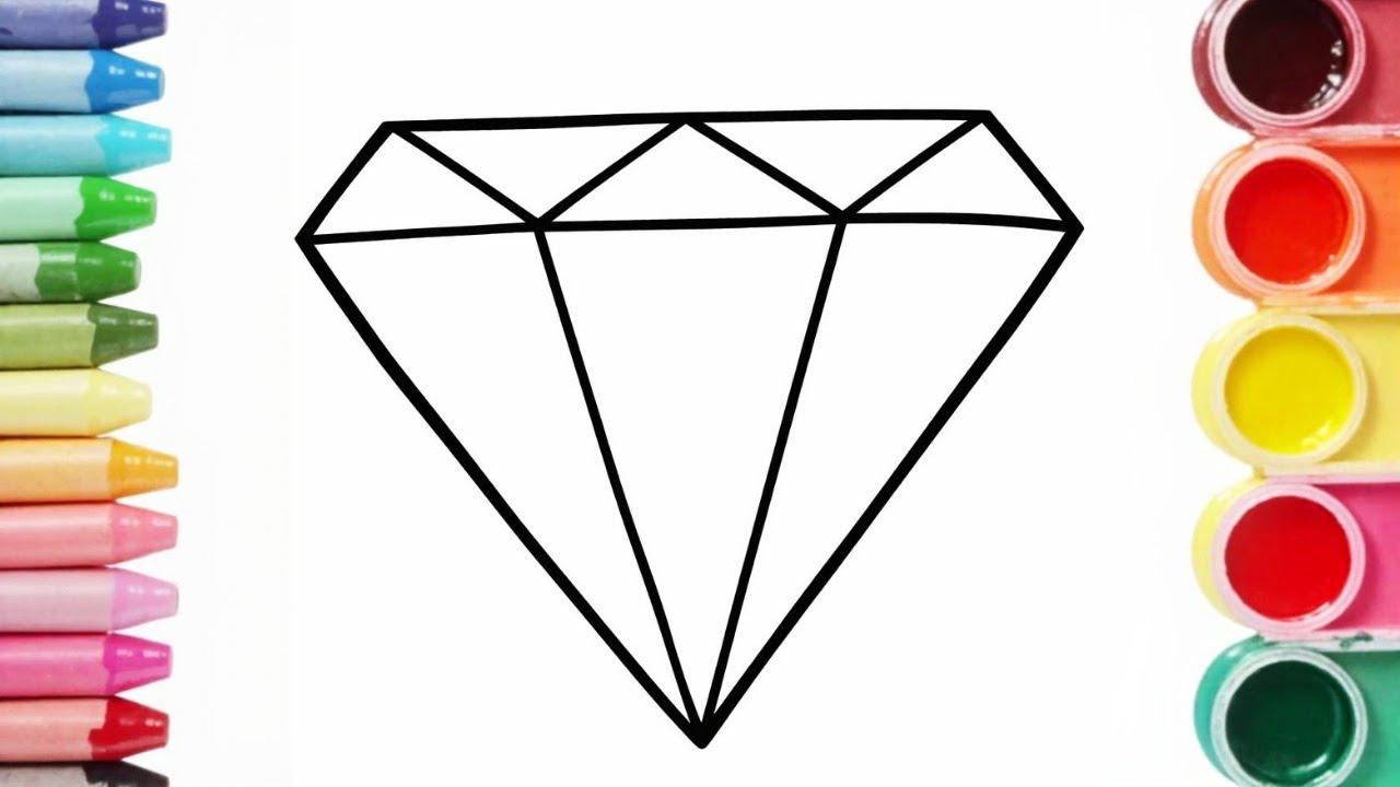 How to Draw a Diamond | Simple Drawing and Coloring