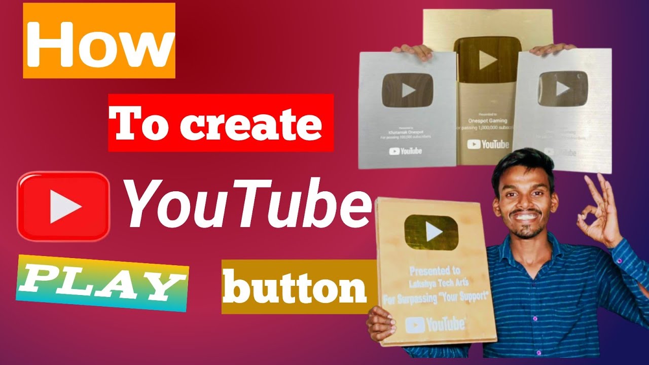 Create Button Yt How to create YouTube play button 😲 l create YouTube play button l ...