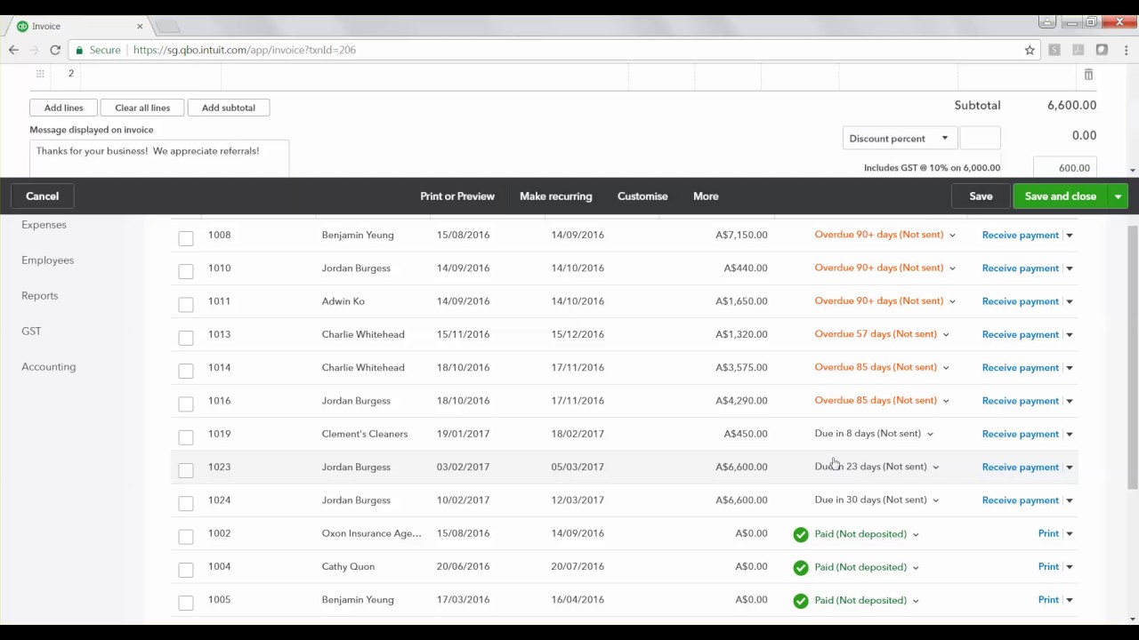 How to Delete an Invoice in Quickbooks  