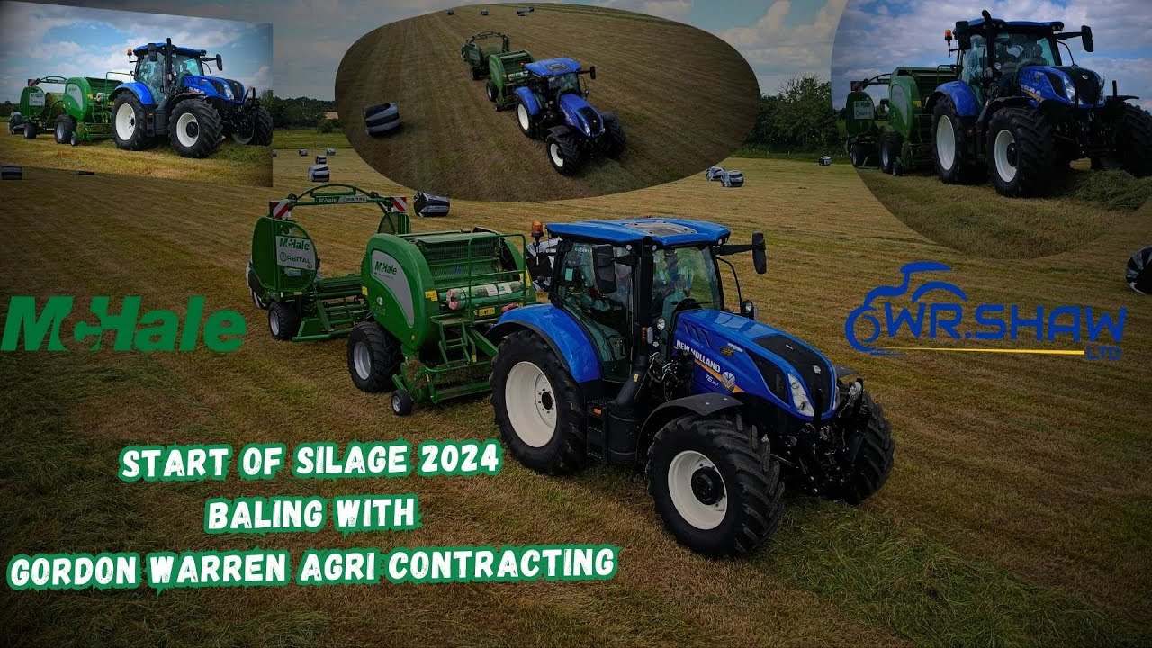 Start of silage 2024 baling With Gordon Warren Agri Contracting  - 4K McHale F5500 & McHale RBITAL