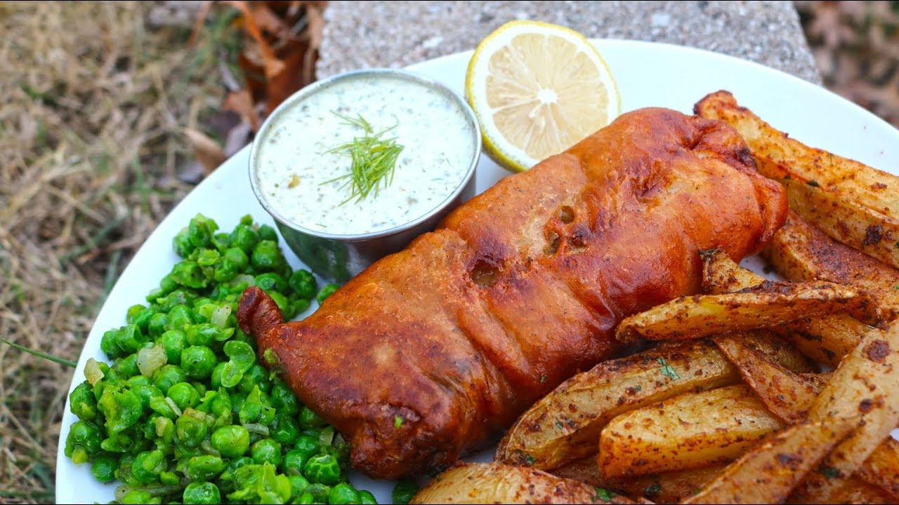 Fish & Chips with Chunky Tartar Sauce and Mint Peas Recipe | How to make Fish and Chips - YouTube