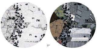 Virtual Microscope: Πλαγιόκλαστο, Ολιβίνης / Plagioclase, Olivine