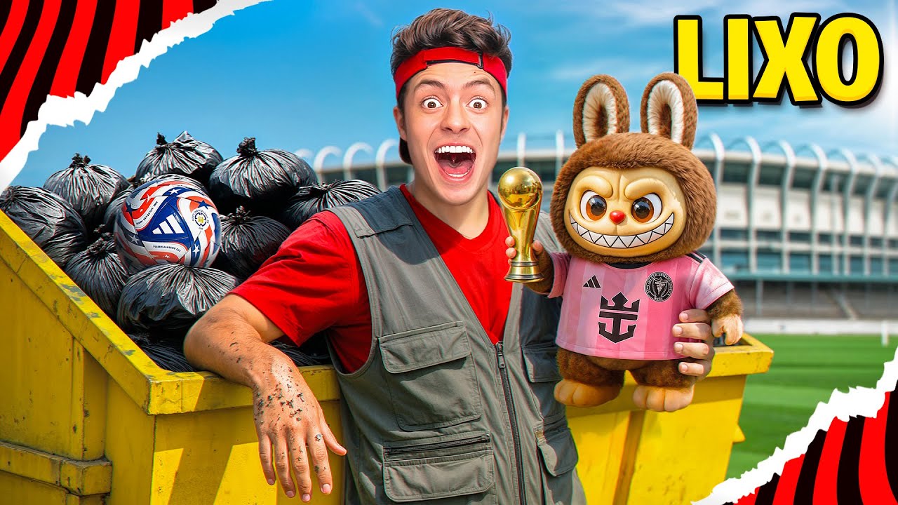 ACHEI UM LABUBU RARO DO MESSI NO LIXO DOS EUA!