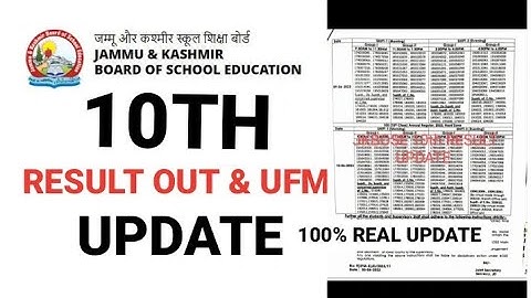 Jkbose 10th class result Out & UFM Update