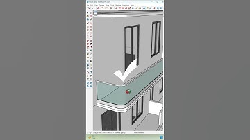 ✅Easy way to create curve railing in sketchup #youtubeshorts #new #sketchup #viralvideo