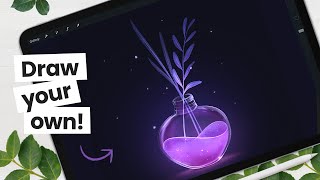 Let's Draw Glowing Plants • Step-By-Step Illustration Tutorial screenshot 5