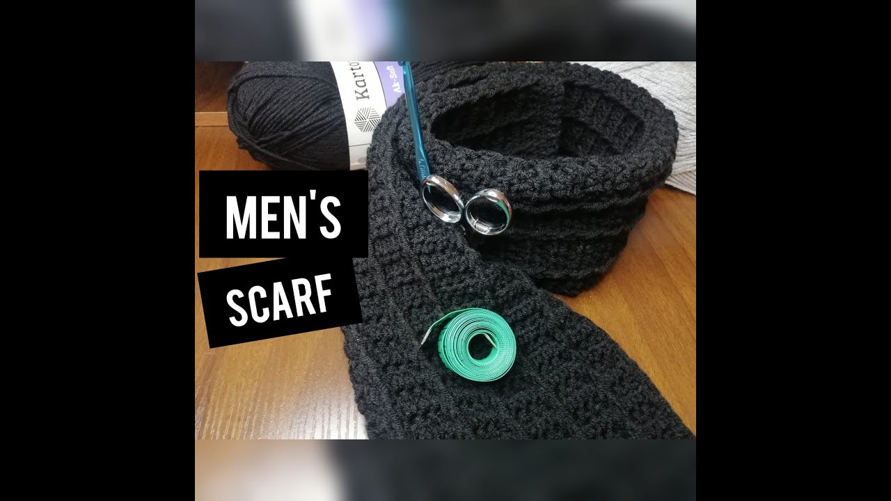 how to make men's scarf scarf crochet stepbystep YouTube
