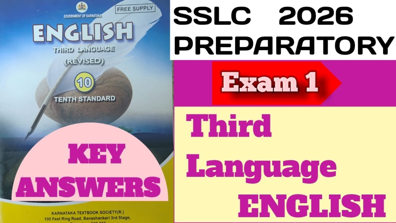 2026 TL ENGLISH PREPARATORY EXAM 1 KEY ANSWERS,SSLC Engl10th Scoring Tricks,ENGLISH THIRD LANGUAGE