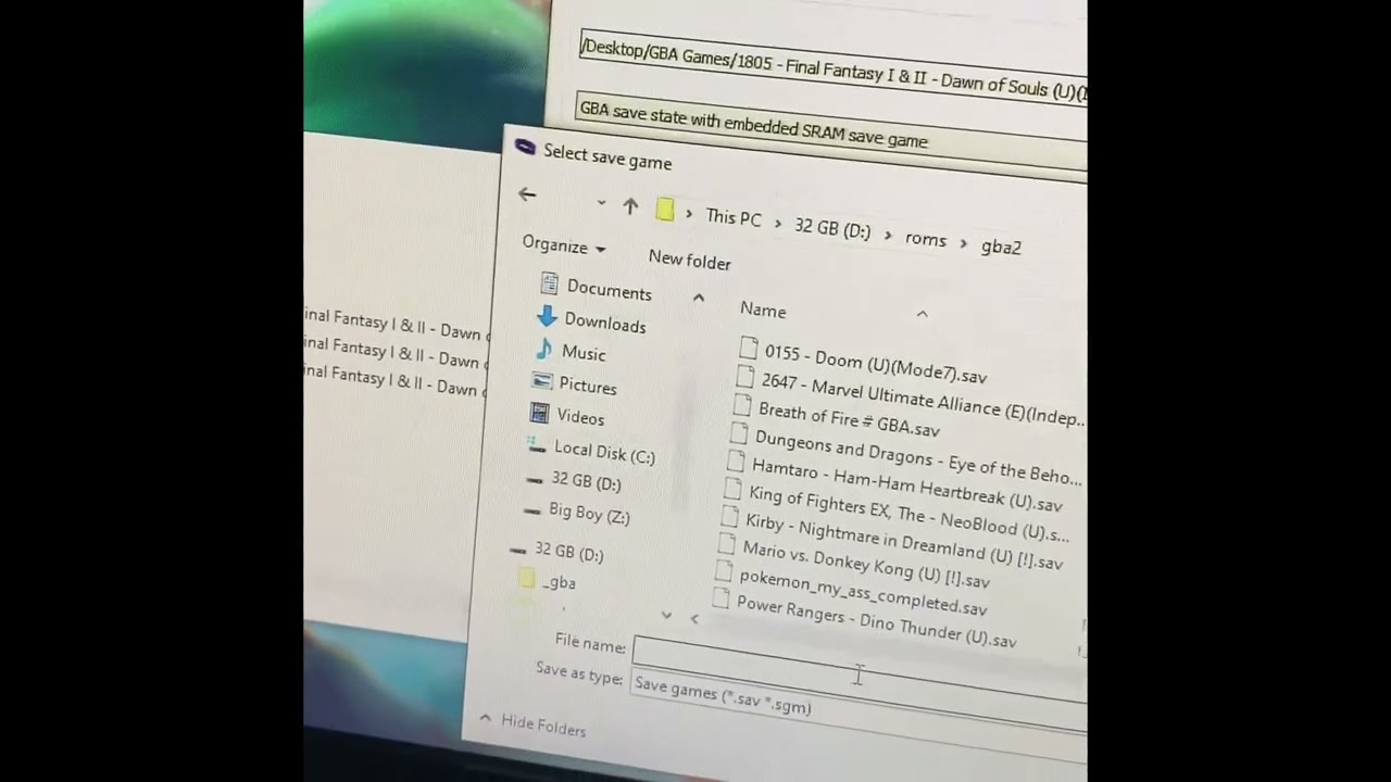 How to move / convert GBA save file from PC to Modded DSI (mGBA)