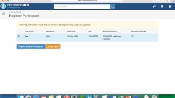 OpenSpecimen Training: Participant Registration