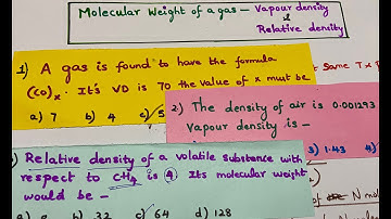 How to determine molecular weight of a gas from Its vapour density and Relative density??