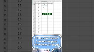 Como enumerar en Microsoft Excel #computador #excel #exceltutorial #windows