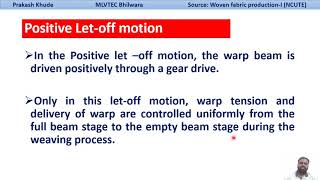 Introduction to Let off motion of loom
