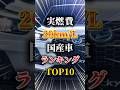 実燃費20km/L超えの国産車ランキングTOP10#車 #車好きと繋がりたい #車好き男子 #車好き女子 #国産車 #燃費 #ハイブリッドカー
