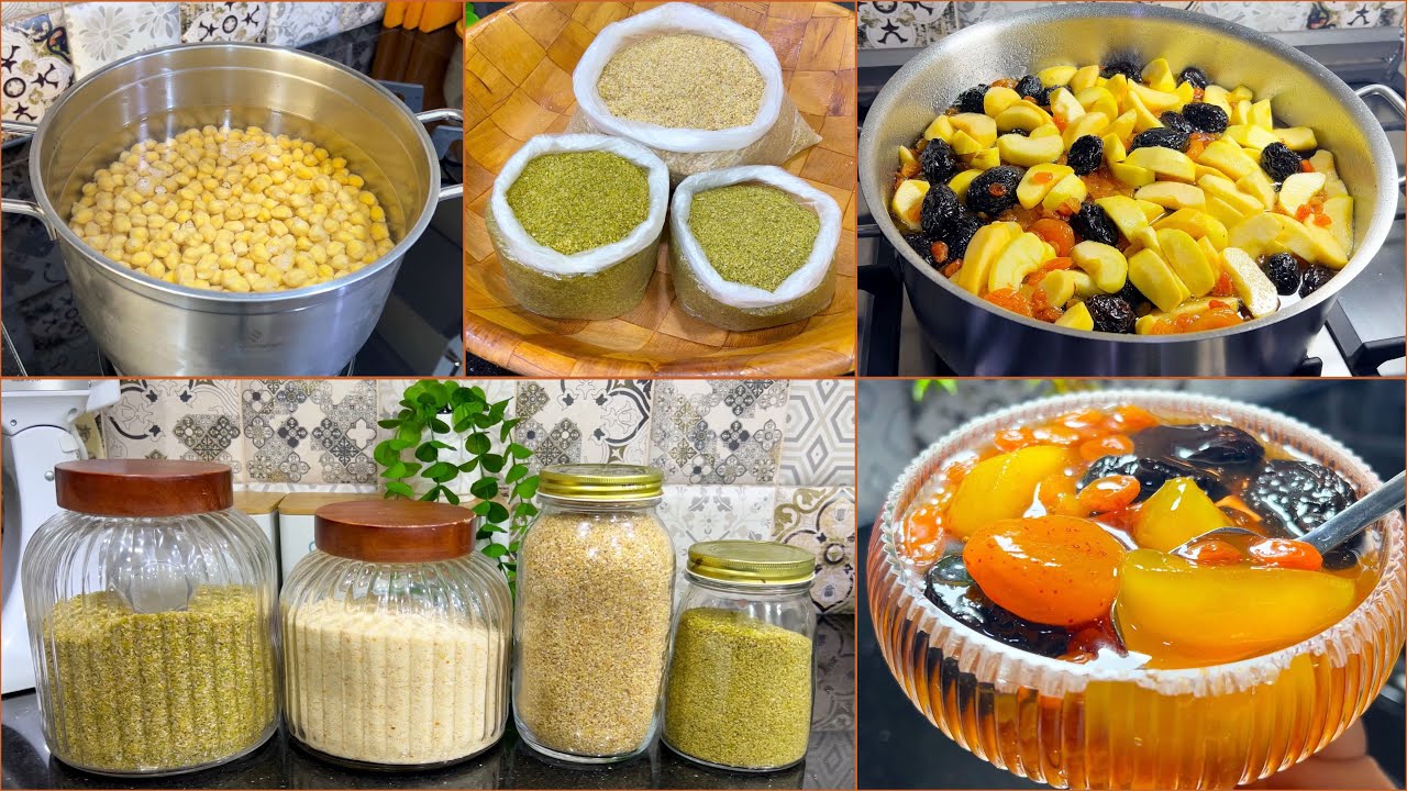 #هاذو التحضيرات الأخيرة لشهر الفضيل🌙/معجون لحلو بكميات كبيره/شربة فريك ومرمز حميصة…..