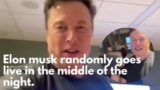 Elon Musk surprised everyone by going live in the middle of the night to lift weights!