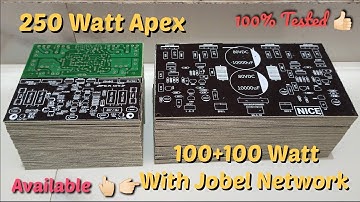 Apex 250 Watt Amplifier PCB || 100+100 Watt With Jobel Network & inbuilt Supply PCB || Amplifier PCB
