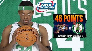 Paul Pierce 46 points (Playoffs Career High) - 2002 Playoffs Round 1 Game 5 - 76ers at Celtics