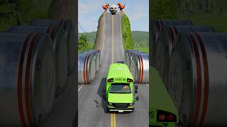 Colourful School Bus vs Hydraulic Crush - BeamNG.drive