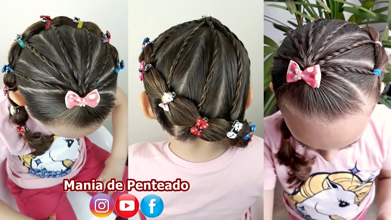 Penteado Infantil em Ligas com Cabelo Solto ou Amarração, Penteado de  Princesa👸🏽