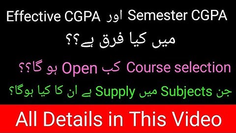 What is Effective CGPA & Semester CGPA|Vu Course selection spring 2021|World of Education