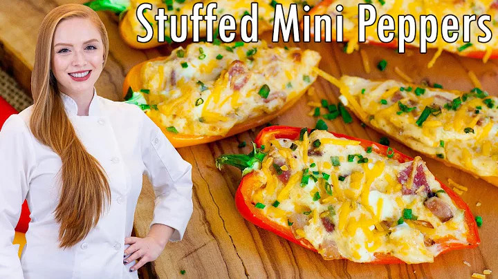 The BEST Cheesy Stuffed Mini Peppers Recipe! With Cheese, BACON & Tabasco! Game-Day Appetizer!