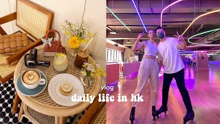 life in hk | (vintage aesthetic✨) retro rollerskating, fall nails, my daily backpack