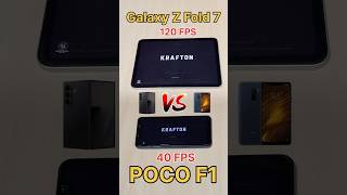 Galaxy Z Fold 7🔥 vs POCO F1😈 vs 40FPS vs 120FPS vs 2GB RAM vs S22 vs S24 vs S26 #shorts #bgmi #ff