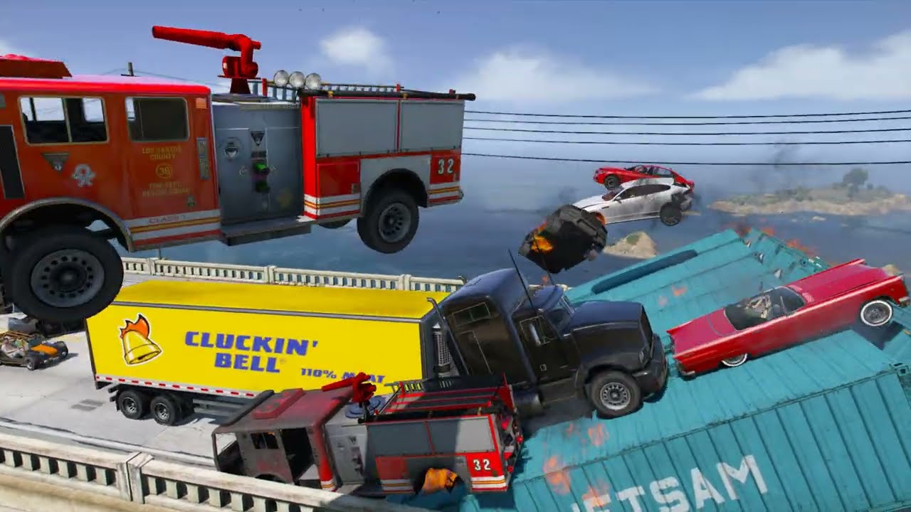 GTAV - What Happens if Giant Ramp on a Bridge? EP2