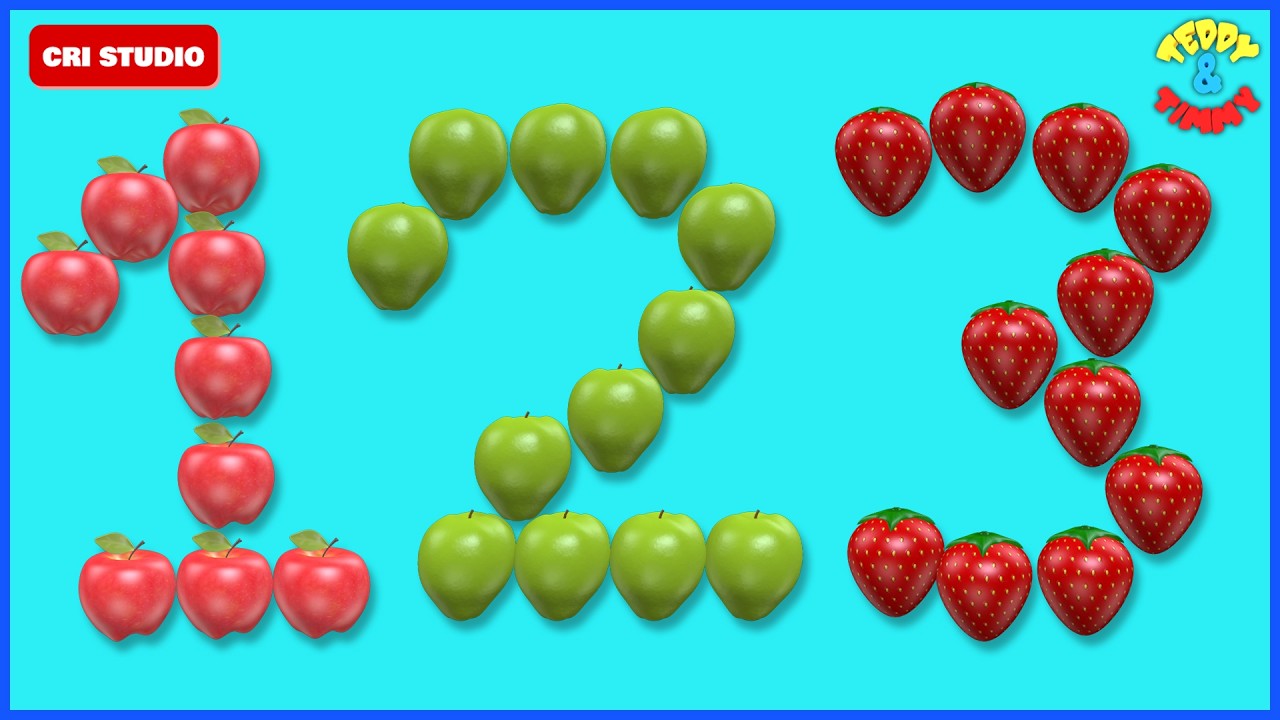 123 Numbers for Kids | Fruit Names | Number Names | 12345 Counting for Kids | 1234 Numbers Song