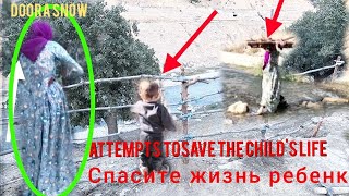 Mountain Hut Saving The Child Before Falling Into The Riverthe Mother Built Beautiful Wooden Fence