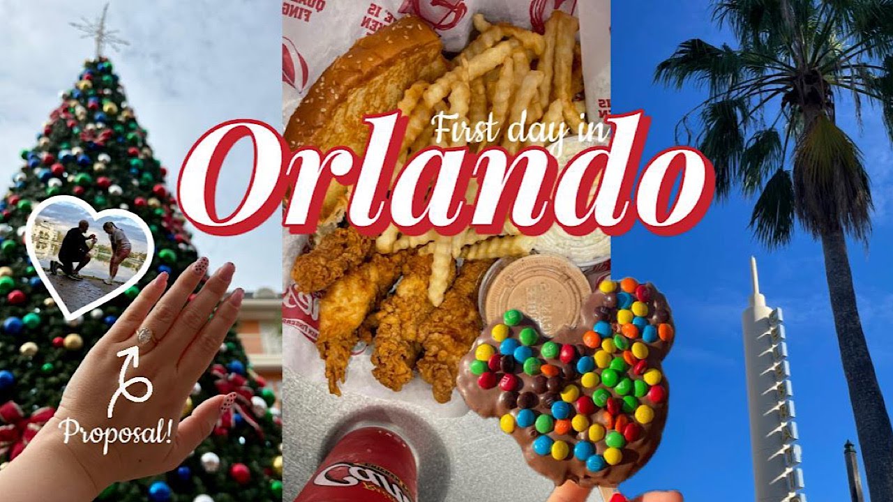 ORLANDO VLOG PART 1  - SURPRISE PROPOSAL, CELEBRATION, FOOD & SHOPPING