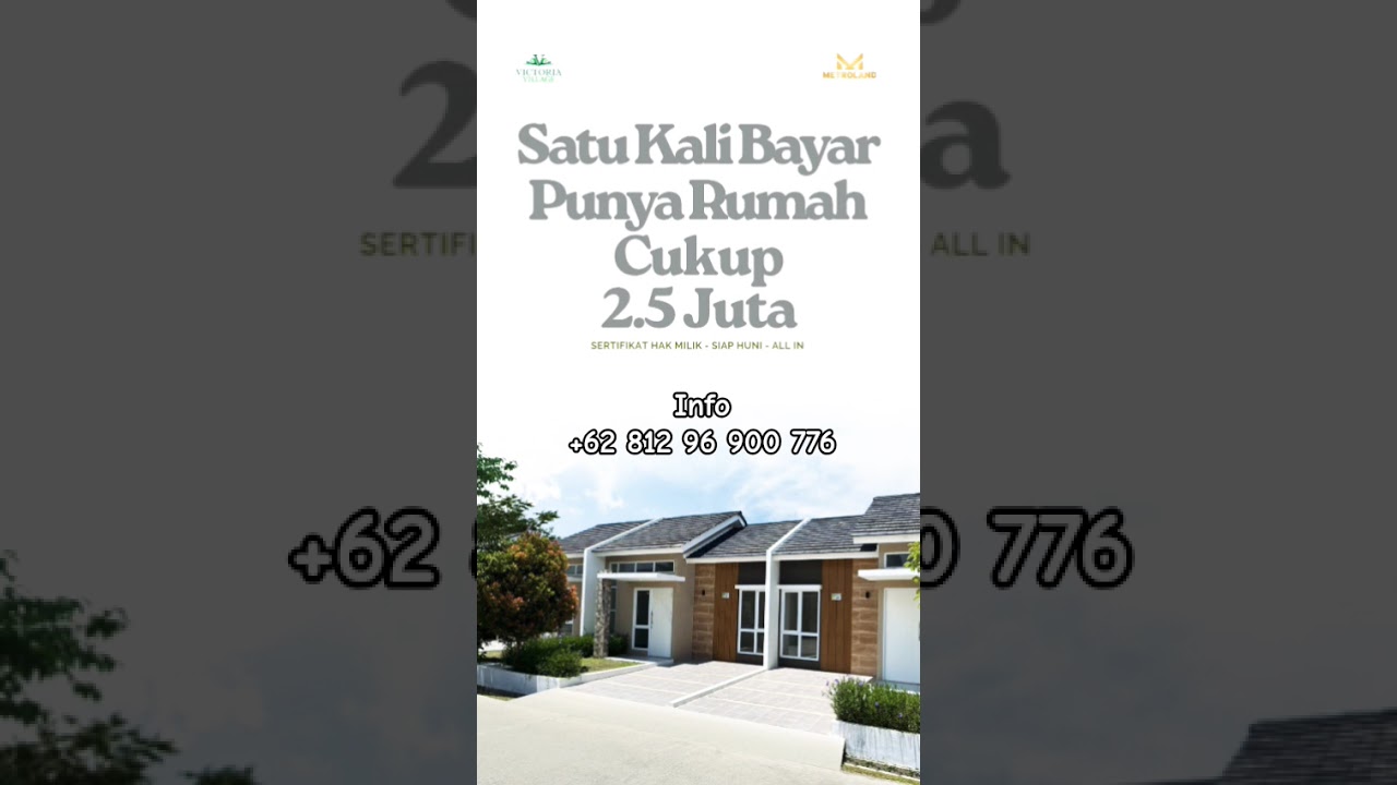 sekali bayar punya rumah cluster di victoria 