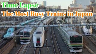【Time Lapse】Large number of trains on overcrowded lines in Tokyo 【Train museum】