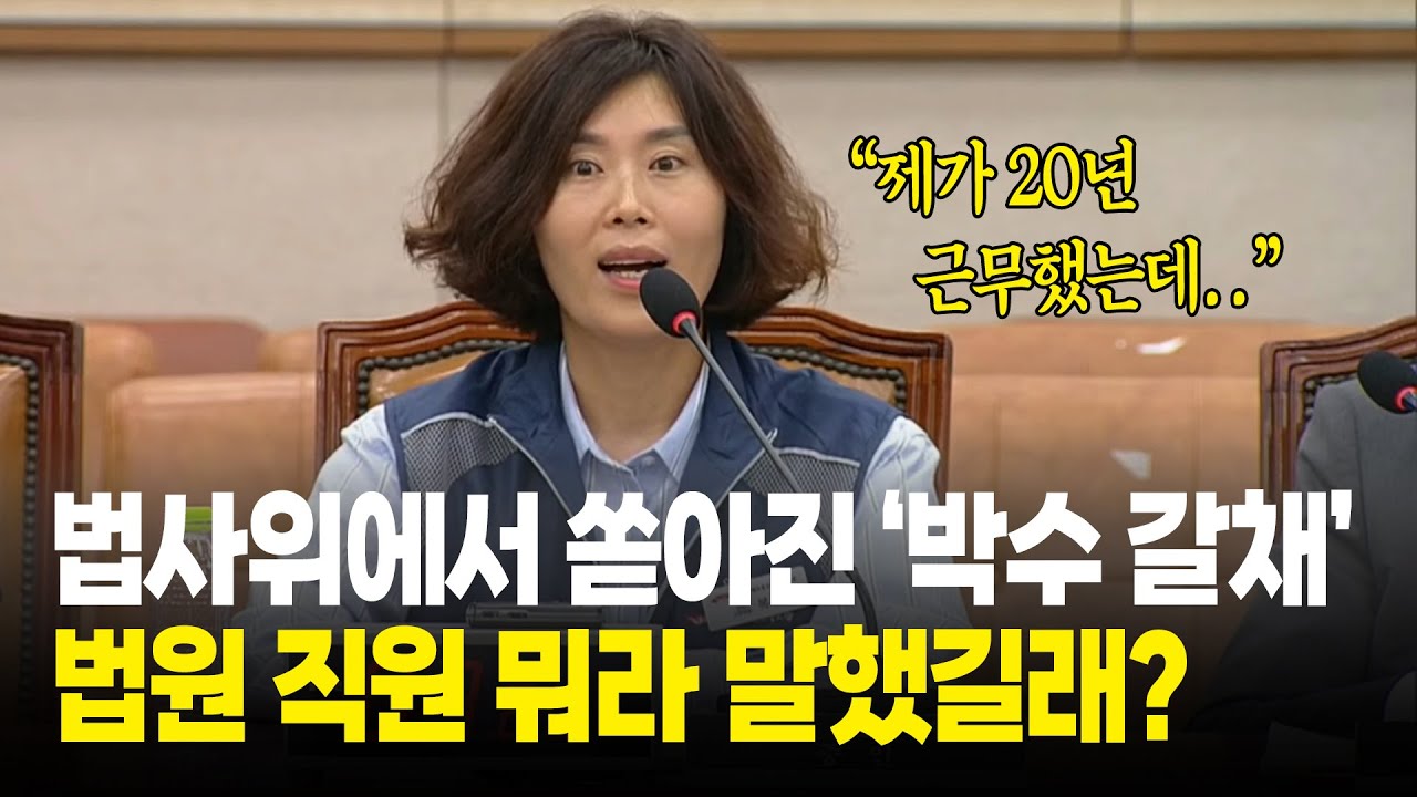 법사위에서 쏟아진 '박수 갈채', 법원노조 사무처장 뭐라고 말했길래? / 꿀잼 국회