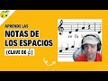 🎶Apréndete todas las notas de los ESPACIOS del pentagrama (clave de sol) | Club de solfeo 3-2👨🏻‍🏫🎼